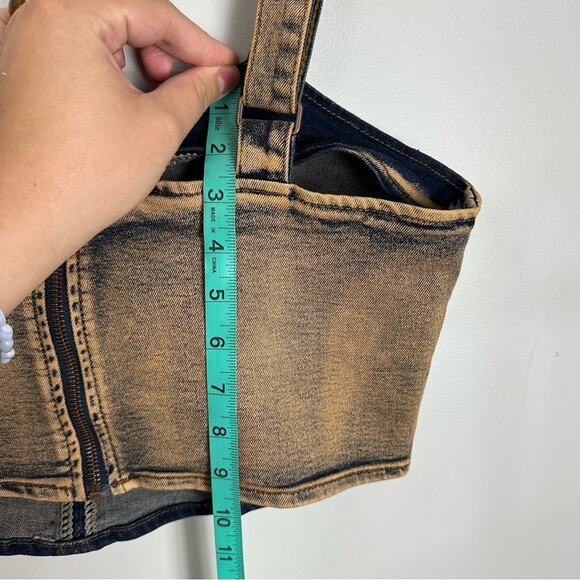 American Bazi Dyed Acid Copper Denim Corset Top NWT XL Castlecore Whimsygoth - Picture 10 of 10